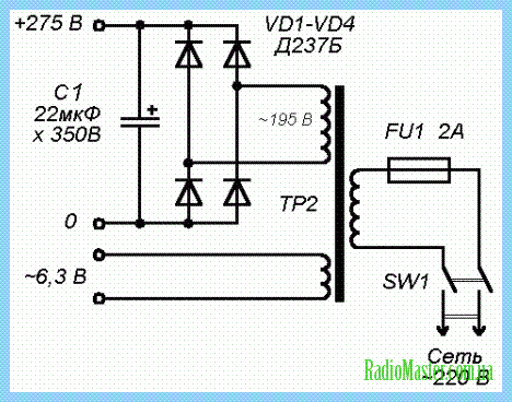 Схема регулятора бытового вентилятора  ртв